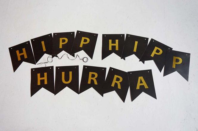 Hovedbilde 12 stk | Bursdagsbanner, HIPP HIPP HURRA, ...