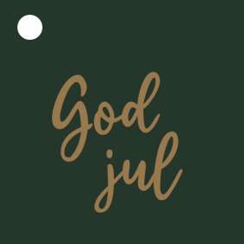 50 stk | God jul | 10x10 cm | Gullskrift | Hull